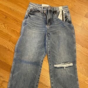 Judy Blue sz  5/27 Criss cross waist NWT Dad Jean